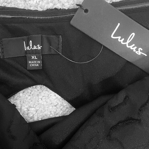 Lulus NEW Romantic Beauty Black Floral Embroidered Strapless Maxi Dress Size XL - Picture 8 of 12